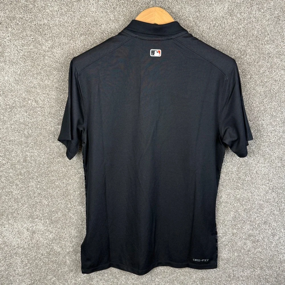 Nike MLB Baltimore Orioles Dri-FIT‎ Polo Shirt Men's Small Black Gray Stripe NEW